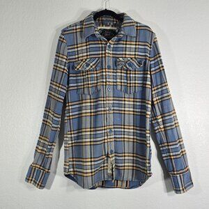 Superdry Flannel Button Up Shirt Men Large Plaid Collared Heavyweight Pockets